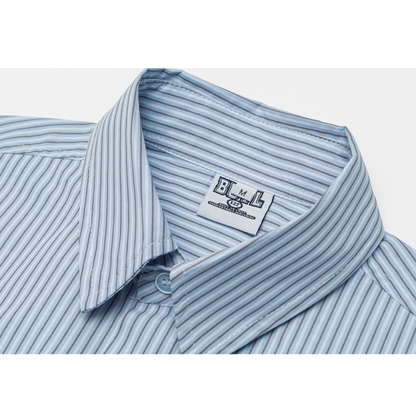 コットンポリ　マルチストライプ　レギュラーシャツ　N1273