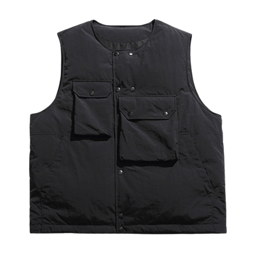 アシンメトリーポケット　パテッド　ベスト　N1332