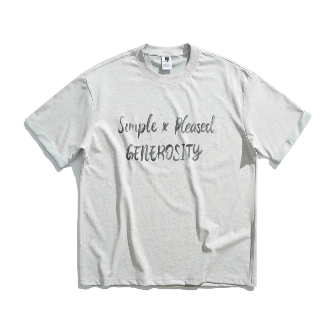 【GENEROSITY】Message T-shirt N1608 ライトグレー