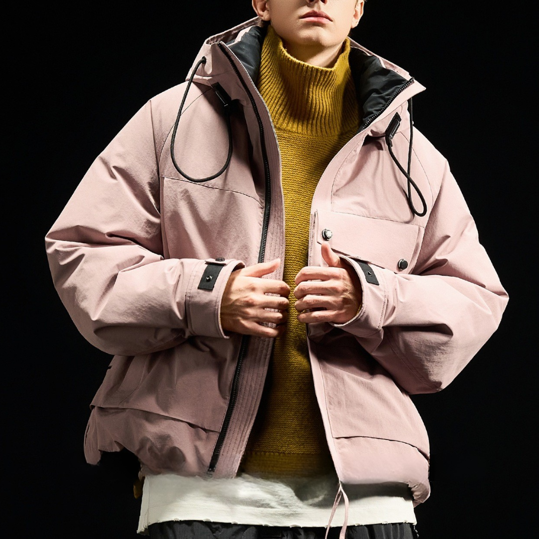 [YMORIGINAL] White Duck Down Big Pocket Hooded Jacket N849