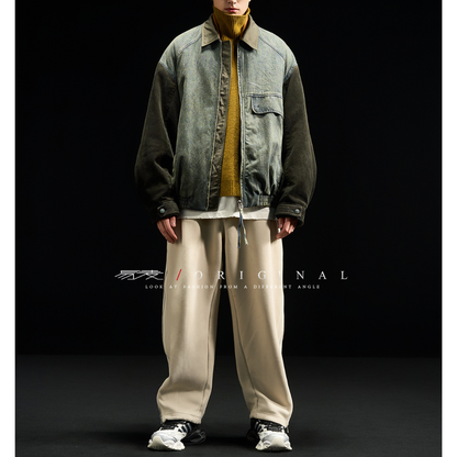 【Y.M.ORIGINAL】ホワイトダックダウン　デニムコンビ　ジャケット　N847