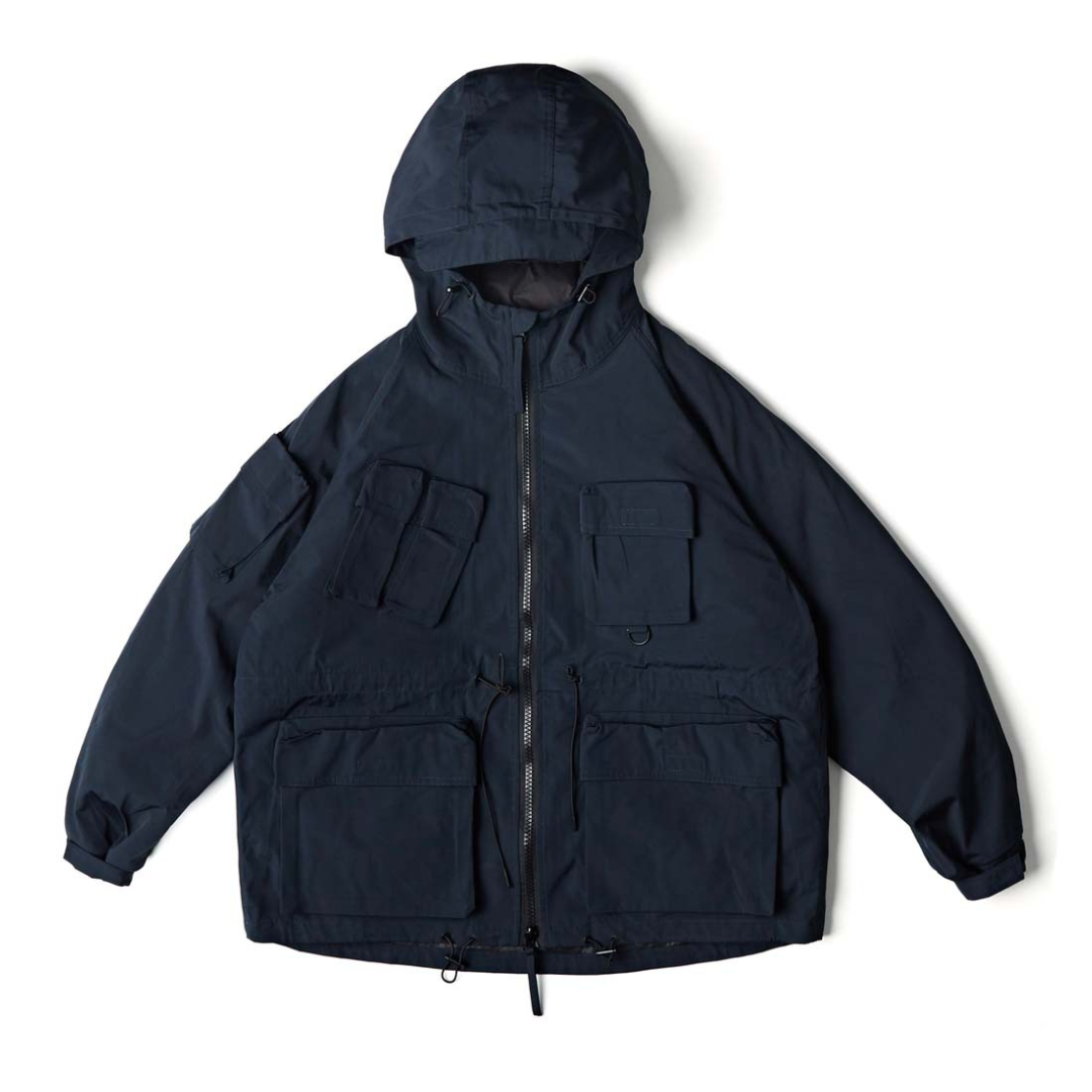 カーゴポケット　ダウン　フードジャケット　N877