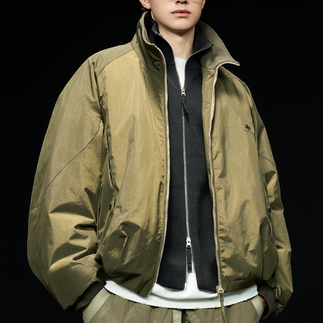 [YMORIGINAL] White Duck Down Stand Collar Jacket N841