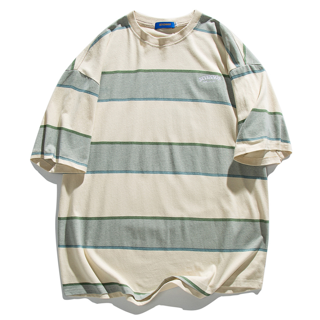 ワイドボーダー　ワンポイント　Tシャツ　N1415