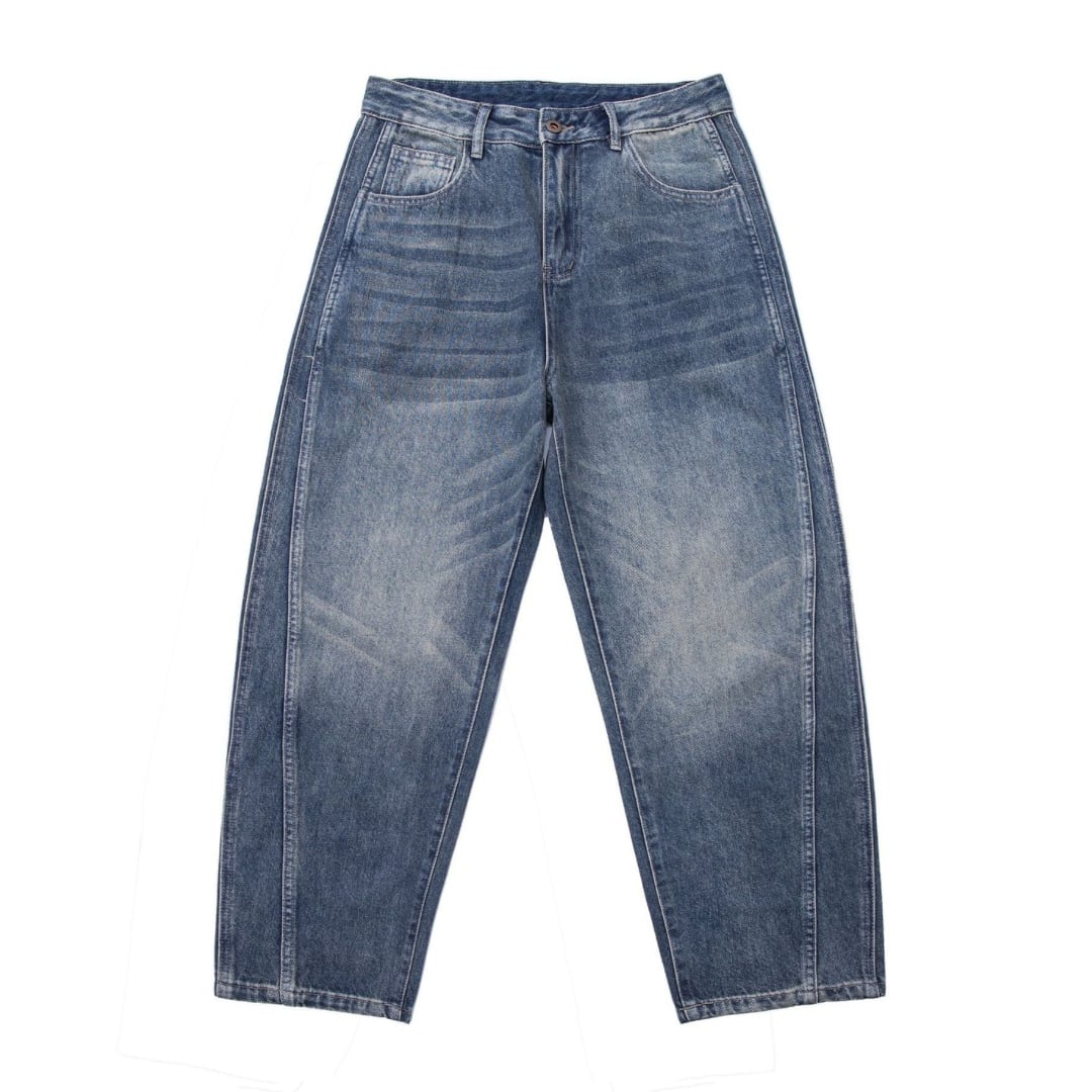 Vintageウォッシュ　デニム　ワイドパンツ　C196