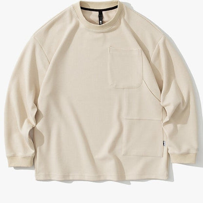 ポケット付き　ヘビーワッフル長袖Ｔシャツ　B759
