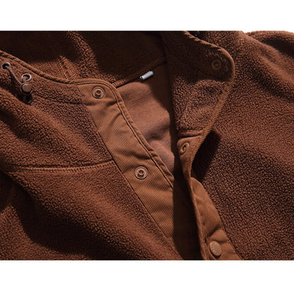 Half button fleece hooded pullover C245