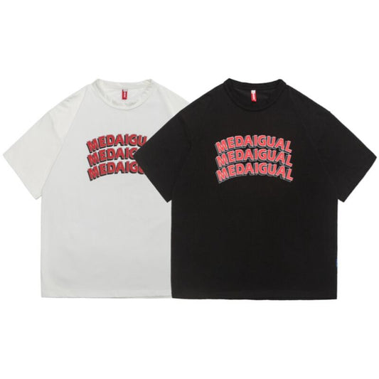 【MEDAIGUAL】ロゴプリントTシャツ　B413