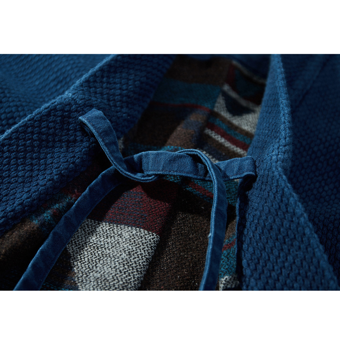 インディゴ染料め　キモノ　ジャケット　N1325