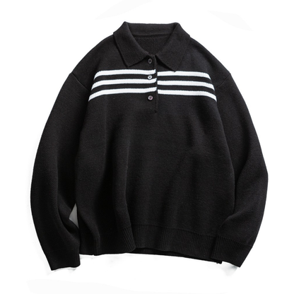 パネルライン　コットン混　ポロカラーニット　N880