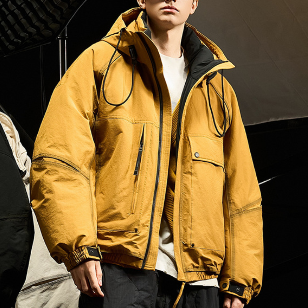 [YMORIGINAL] Arm slit, big pocket, short down jacket N858