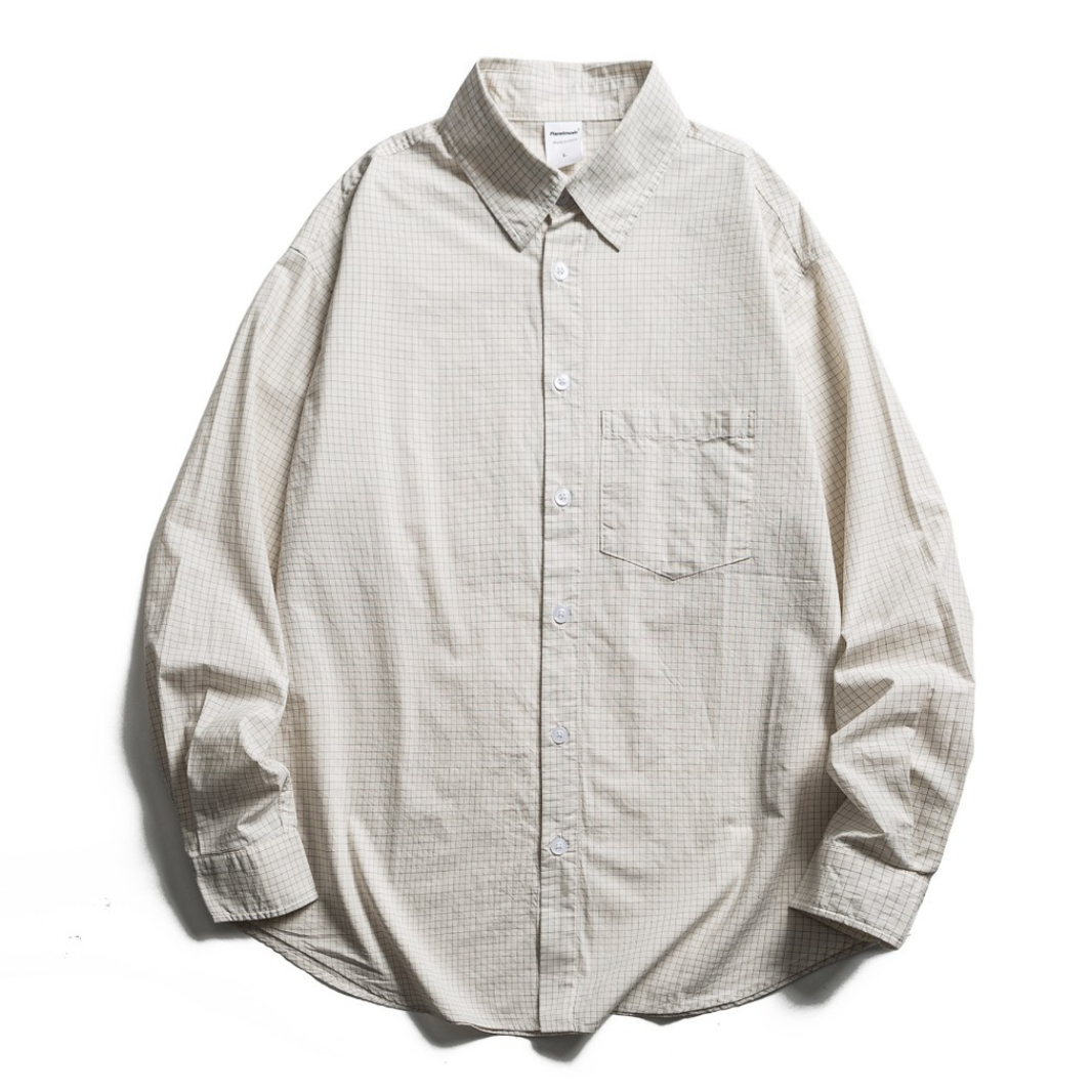 Micro-pattern Regular Shirt N1276 オフホワイト×ダークブルーチェック