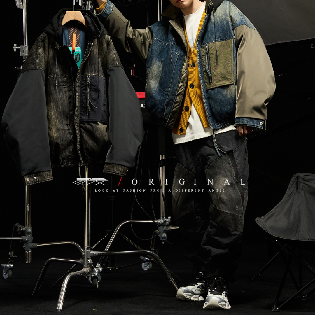 [YMORIGINAL] White Duck Down Denim Layered Jacket N856