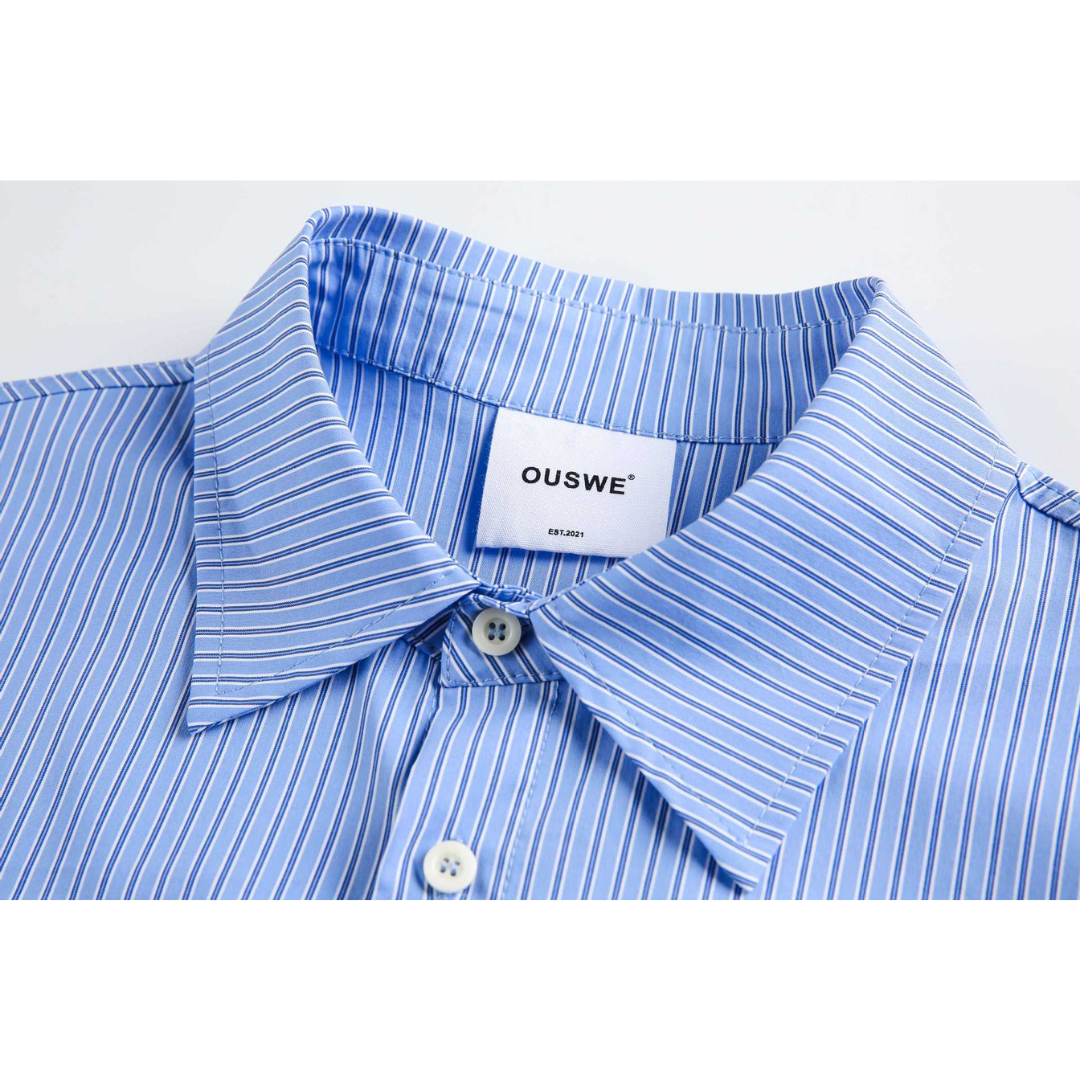 ストレッチ　コットンナイロン　ストライプ　シャツ　N1248