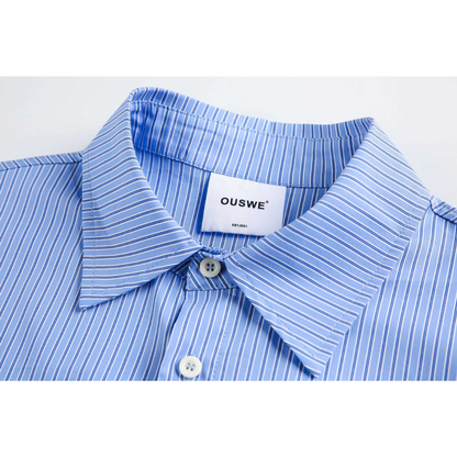 ストレッチ　コットンナイロン　ストライプ　シャツ　N1248