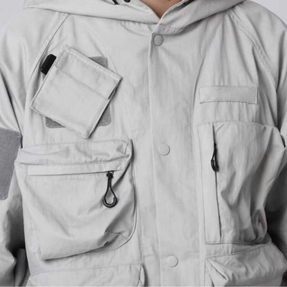 ランダムポケット　ドローコード　フードジャケット　N1334