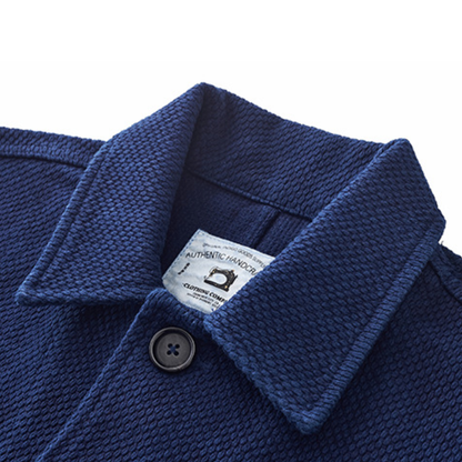 インディゴ染料め　刺し子織り　ジャケット　N1329