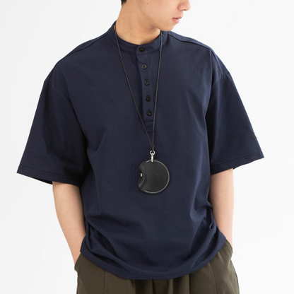 コットンポリエステル　ヘンリーネック　Tシャツ　N446