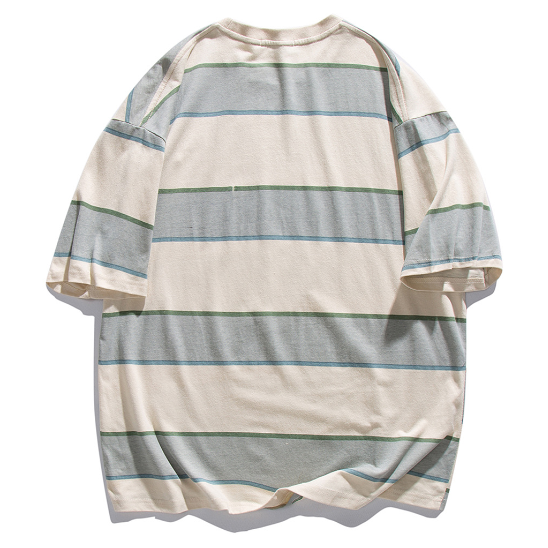 ワイドボーダー　ワンポイント　Tシャツ　N1415