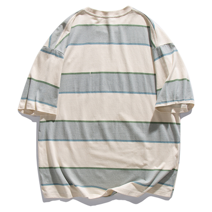 ワイドボーダー　ワンポイント　Tシャツ　N1415
