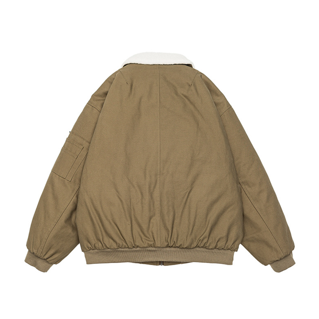 Faux layered wool polo collar knit N748