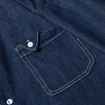 ミニフラップポケット　ワイド　デニムシャツ　N1408