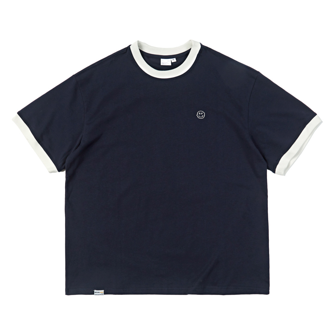 ワンポイント刺繍　リンガーTシャツ　N572