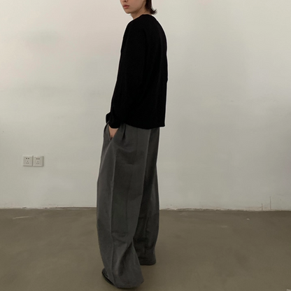 ポリレーヨン　変形バレル　スラックスパンツ　N657