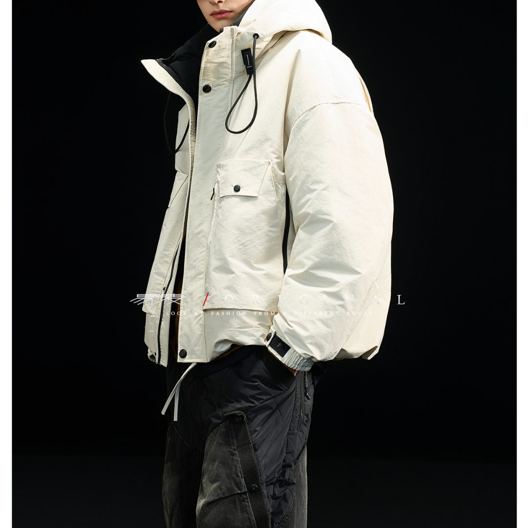 [YMORIGINAL] White Duck Down Utility Hooded Jacket N857