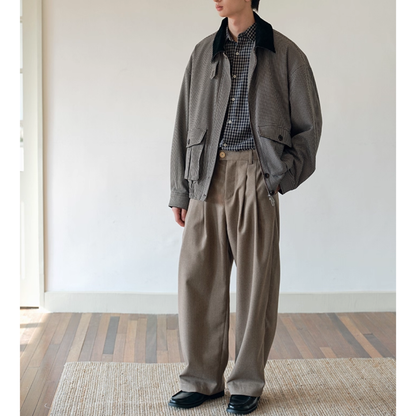 2WAY　ボックスプリーツポケット　チェックジャケット　N749