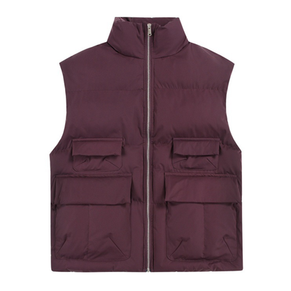 パデッド　ジップアップ　スタンドベスト　N1032