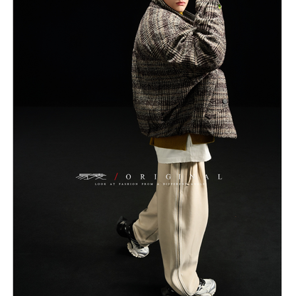 [YMORIGINAL] White Duck Down Tweed Check Jacket N848