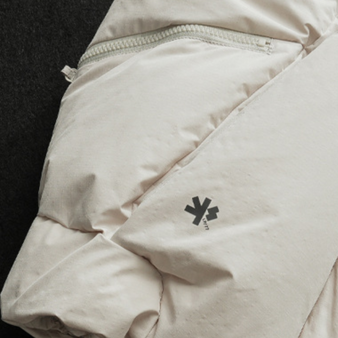 [YMORIGINAL] White Duck Down Double Zip Stand Vest N842