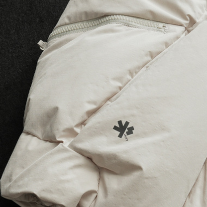 [YMORIGINAL] White Duck Down Double Zip Stand Vest N842