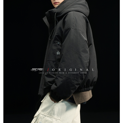 [YMORIGINAL] White Duck Down High Neck Hooded Jacket N854