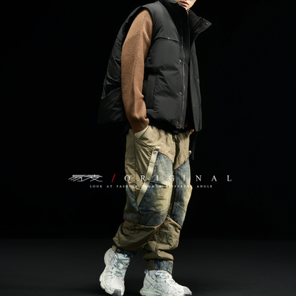 [YMORIGINAL] White Duck Down Fly Front Vest N870