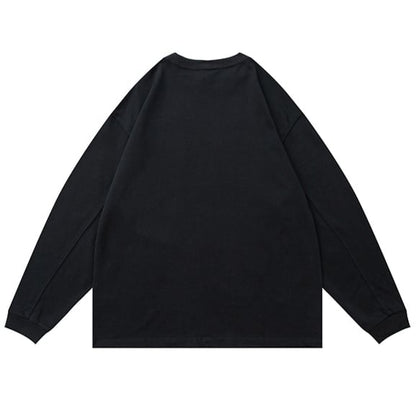ワンポイントプリント　長袖Tシャツ　B535