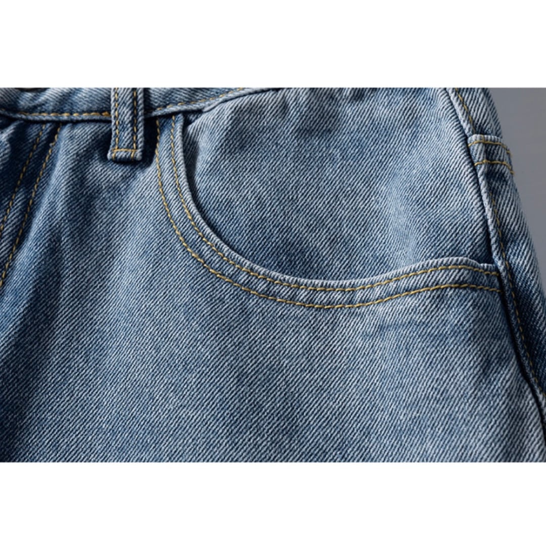 USEDウォッシュ　デニム　ワイドパンツ　C195