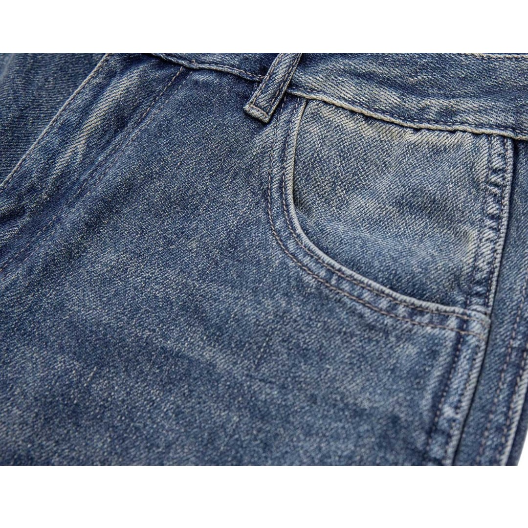Vintageウォッシュ　デニム　ワイドパンツ　C196