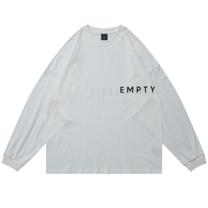 両面ロゴプリント　コットン長袖Tシャツ　B526