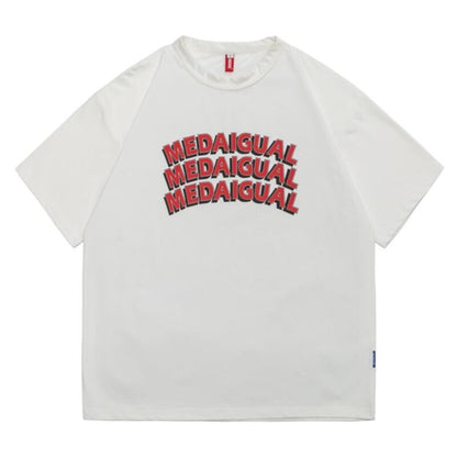 【MEDAIGUAL】ロゴプリントTシャツ　B413