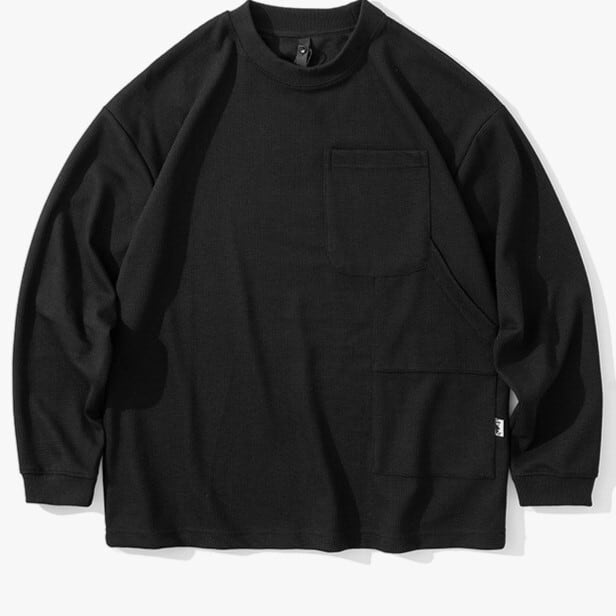 ポケット付き　ヘビーワッフル長袖Ｔシャツ　B759