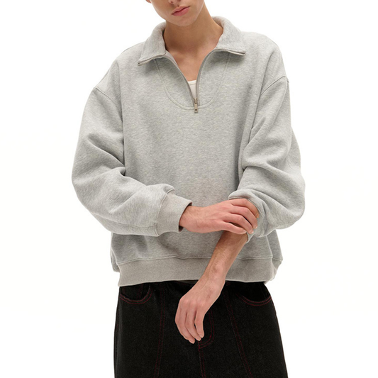 メランジ　ハーフジップ　スウェットシャツ　N1258