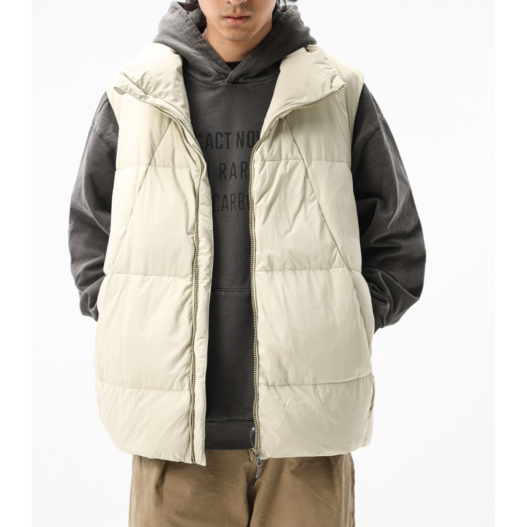 ホワイトダウン　パネル　ダウンベスト　N1023