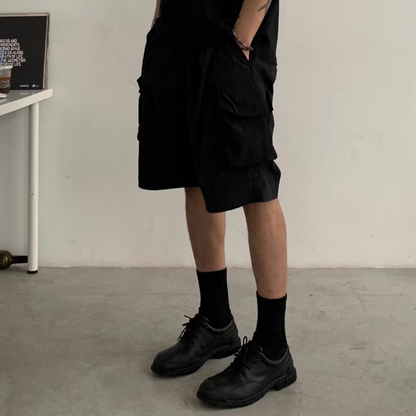 リップストップ　ナイロン　ワイドショートパンツ　N498