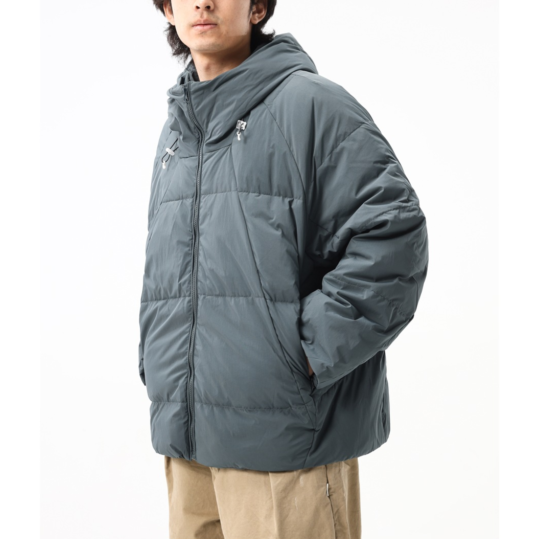 White Down Raglan Sleeve Hooded Jacket N1024