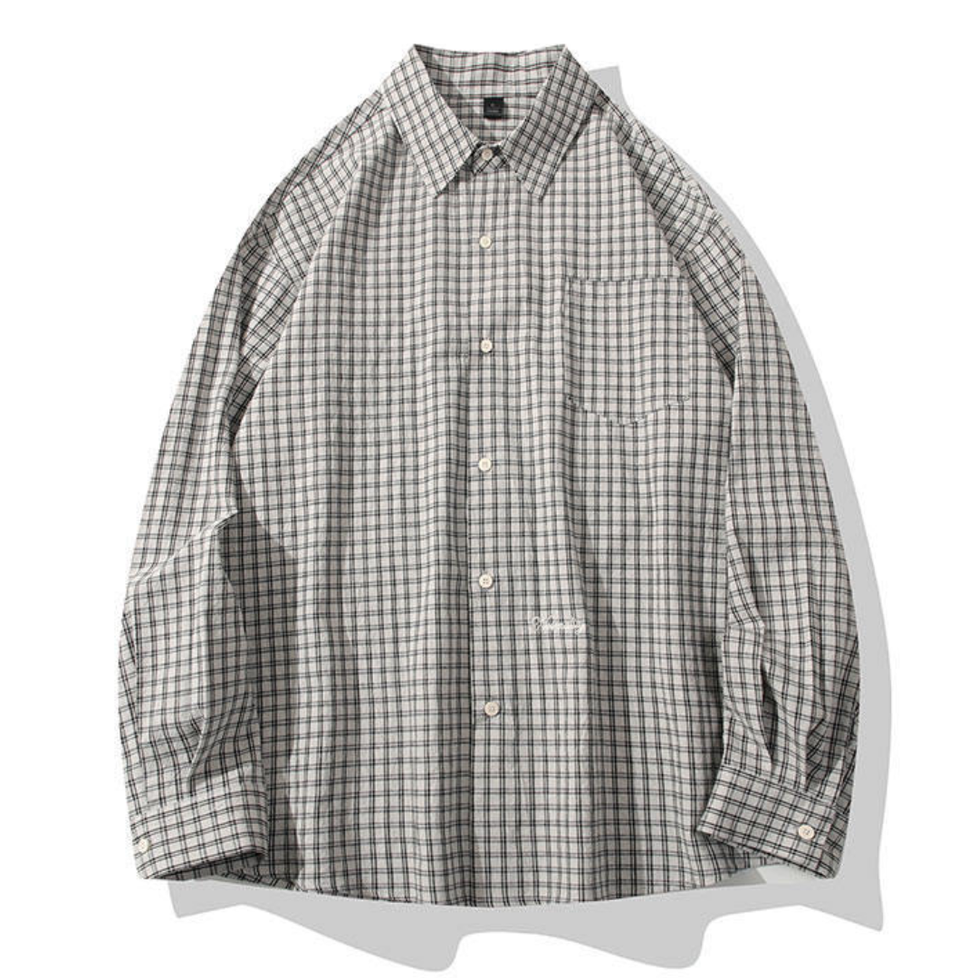 ポイントロゴ　グラフチェック　シャツ　N1251