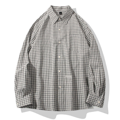 ポイントロゴ　グラフチェック　シャツ　N1251