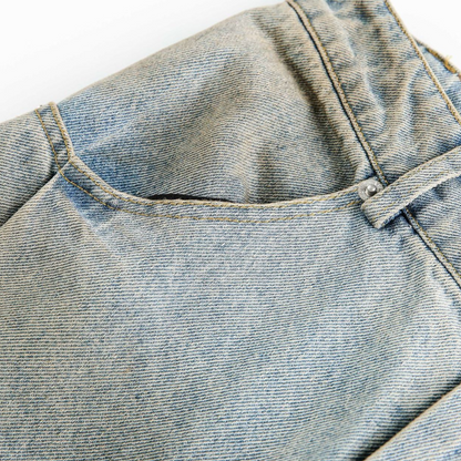 ダーティーデニム　ヘムタック　ワイドパンツ　N533