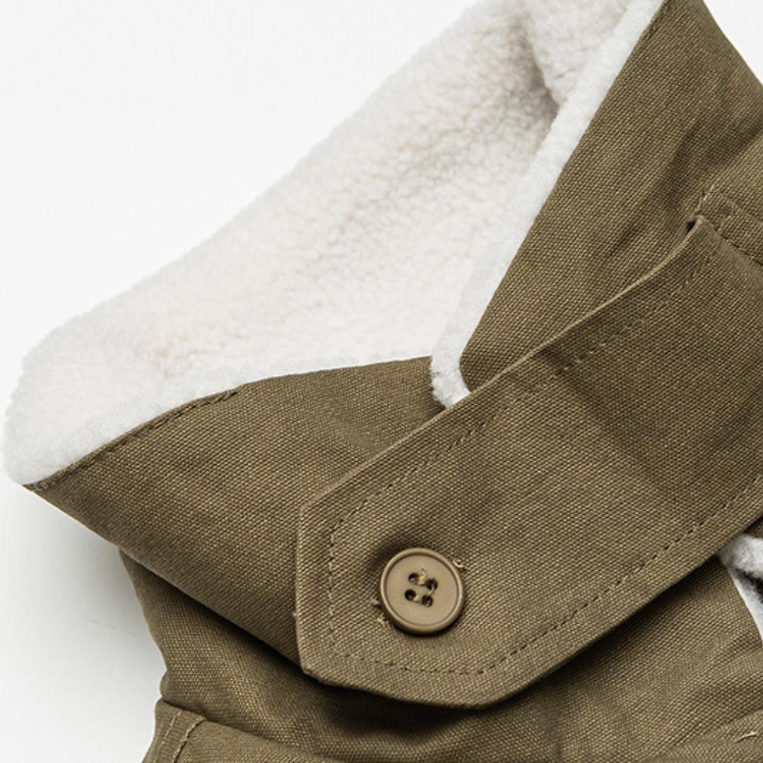 Faux layered wool polo collar knit N748